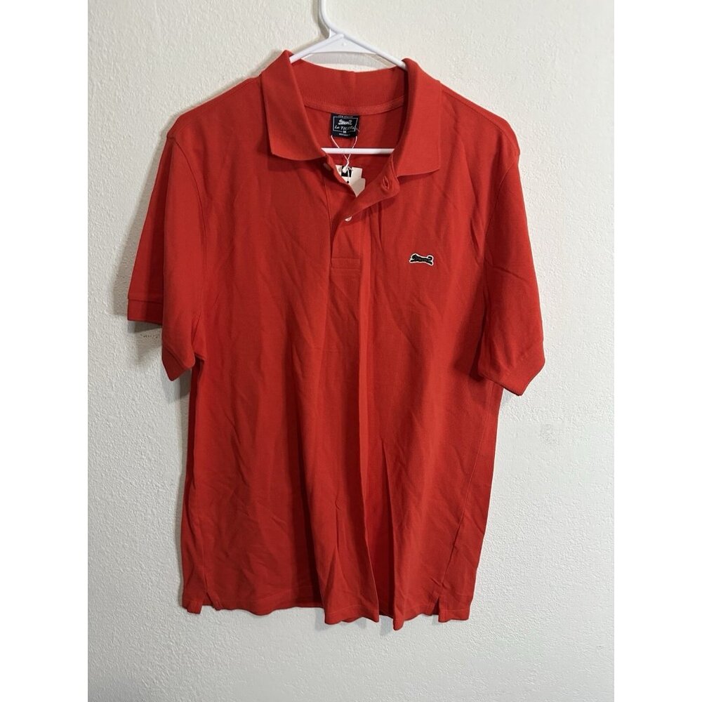 Le Tigre Men’s Red Short Sleeve Logo Polo Cotton Shirt Size Medium